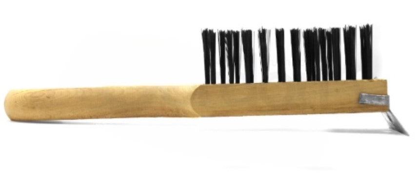 4 x 11 Row Carbon Steel Wire Scratch Brush with Scraper (pack of 12)