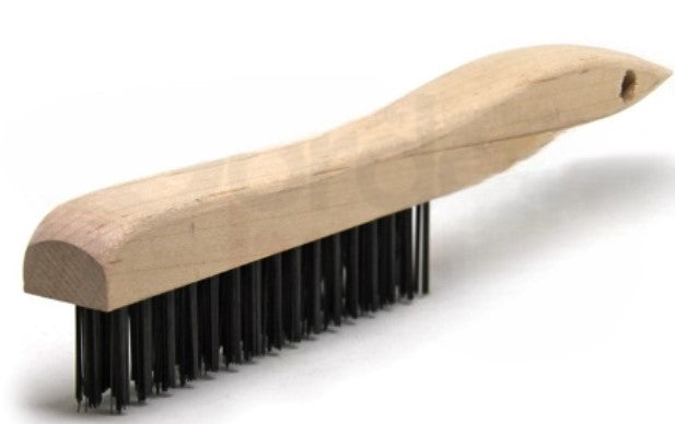 3 x 16 Row Carbon Steel Wire Shoe Handle Scratch Brush (pack of 12)