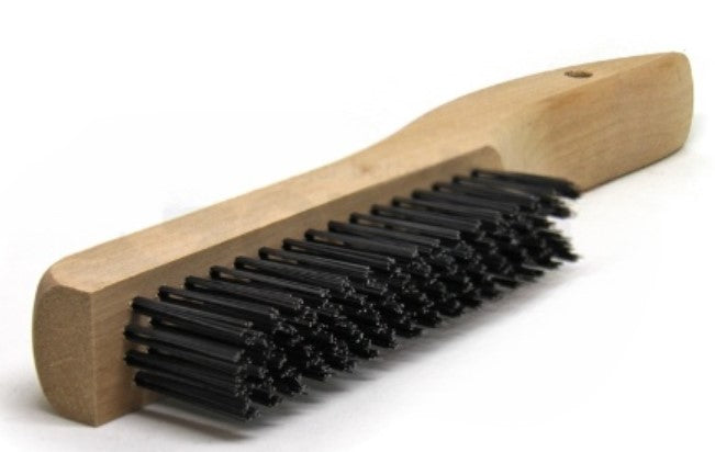 4 x 16 Row Carbon Steel Wire Shoe Handle Scratch Brush (pack of 12)