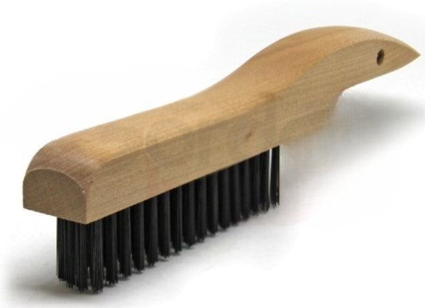 4 x 16 Row Carbon Steel Wire Shoe Handle Scratch Brush (pack of 12)
