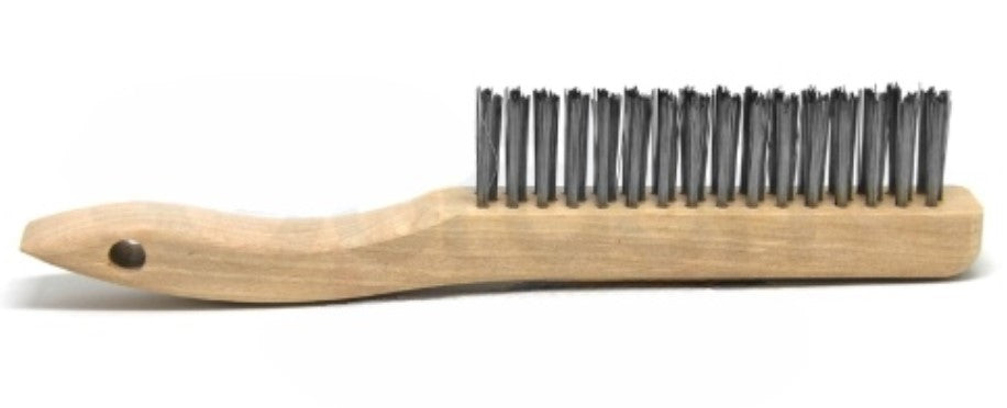 3 x 16 Row Stainless Steel Wire Shoe Handle Scratch Brush (pack of 12)
