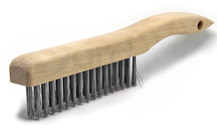 3 x 16 Row Stainless Steel Wire Shoe Handle Scratch Brush (pack of 12)