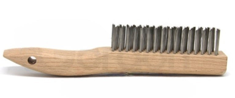 4 x 16 Row Stainless Steel Wire Shoe Handle Scratch Brush (pack of 12)