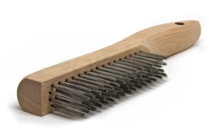 4 x 16 Row Stainless Steel Wire Shoe Handle Scratch Brush (pack of 12)