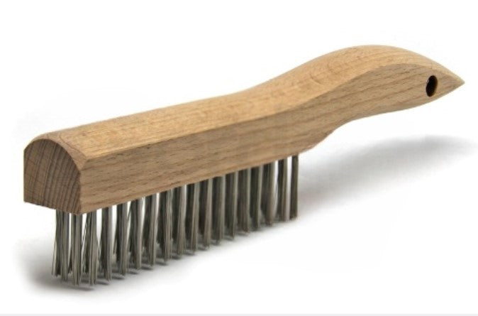 4 x 16 Row Stainless Steel Wire Shoe Handle Scratch Brush (pack of 12)
