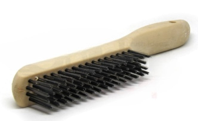 4 x 16 Row Carbon Steel Wire Plastic Shoe Handle Scratch Brush (pack of 12)