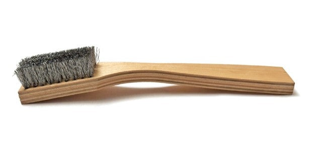 5 x 9 Row Aluminum Bristle Scratch Brush – Shaped Wood Handle (0.008" Bristles) (pack of 12)