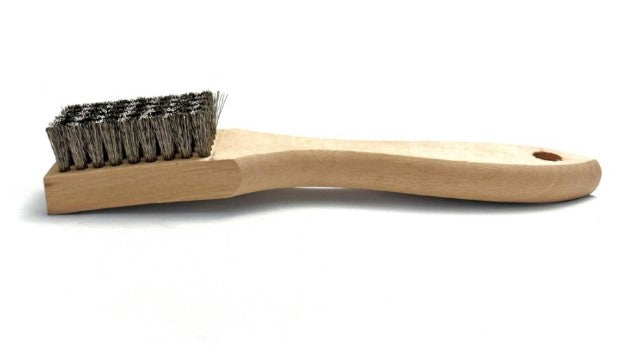 5 x 9 Row Carbon Steel Bristle Scratch Brush – Shaped Wood Handle (0.008" Bristles) (pack of 12)