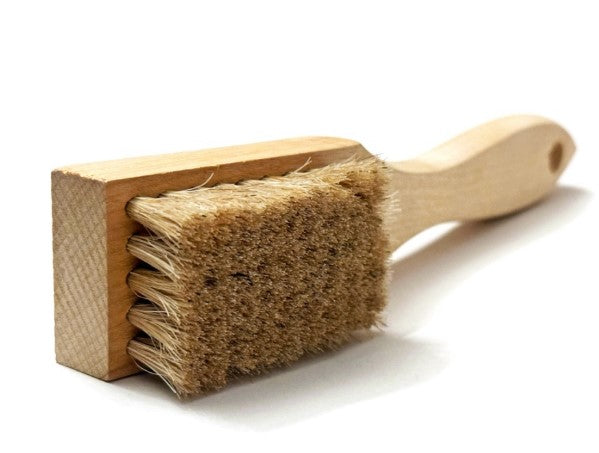 5 x 9 Row Horsehair Bristle Scratch Brush – Shaped Wood Handle (pack of 12)