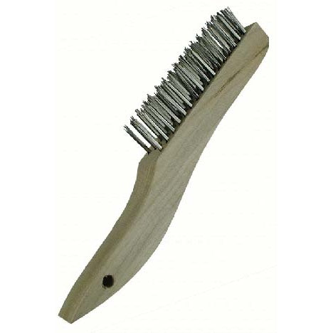 Economy 4 x 16 Row Stainless Steel Wire Shoe Handle Scratch Brush (pack of 12)