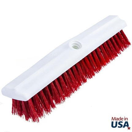 14" Stiff Hygienic Deck Broom Scrubber (handle sold separately)