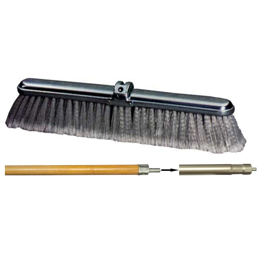 18" Flagged Tip Fine Polystyrene Brush with Wood/Steel Handle