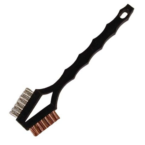 Double-Headed Scratch Brush – Stainless Steel &amp; Phosphor Bronze Bristles, Plastic Handle(pack of 12)