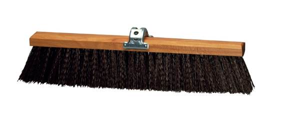 18" stiff brown polypropylene broom (handle sold separately) pack of 12