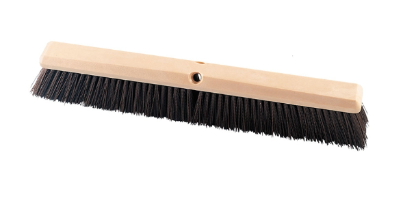 18" heavy duty stiff brown polypropylene broom (handle sold separately) pack of 12