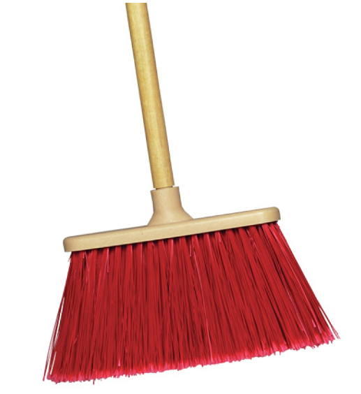 9" Broom, Average-Duty Polypropylene, Plastic Back, Red - pack of 12