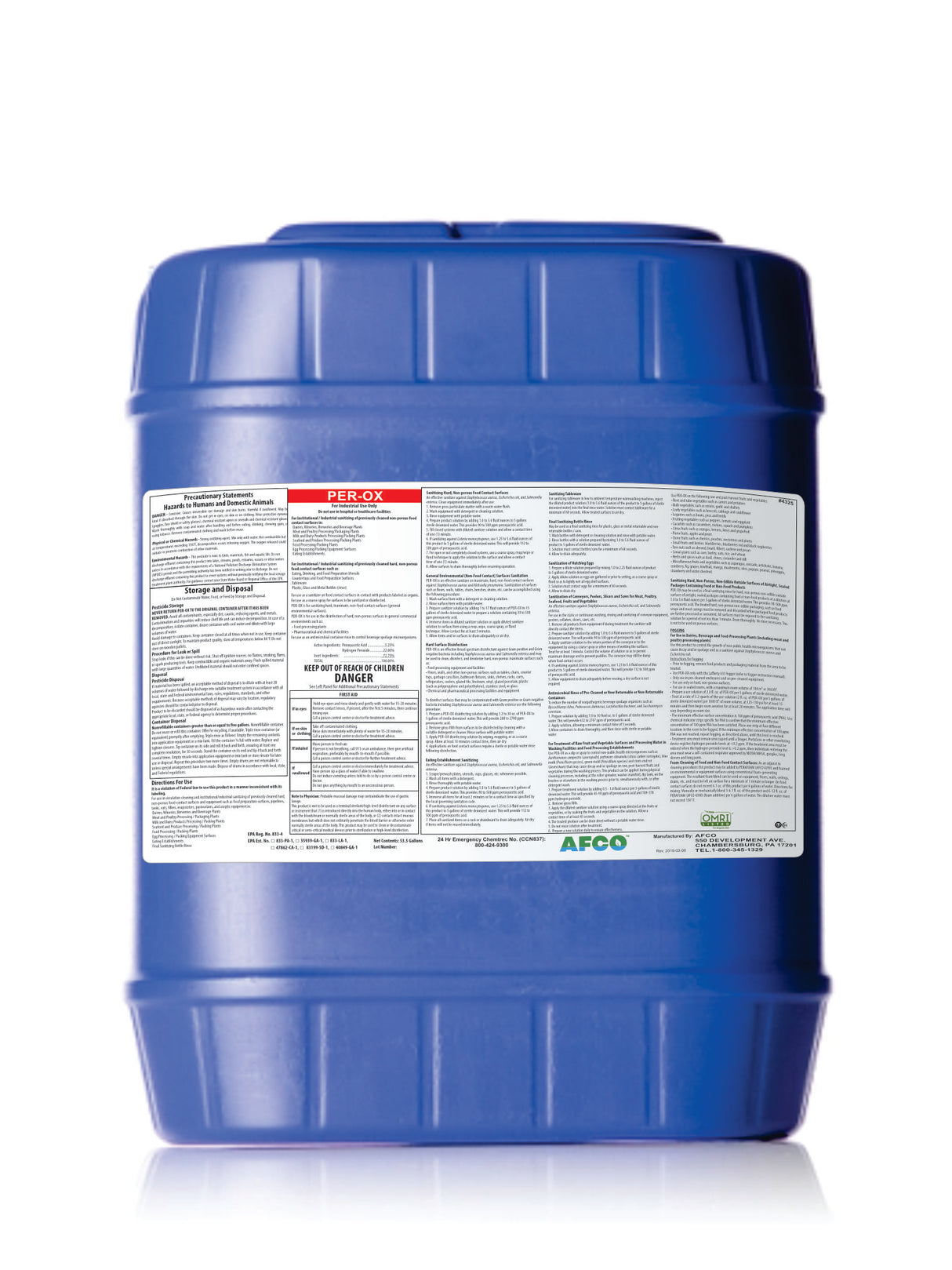 Peroxyacetic Sanitizer - AF4325E - Per-Ox