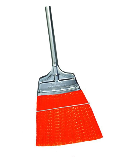 Upright Broom, Red Flagged Polypropylene, Steel Handle - pack of 12