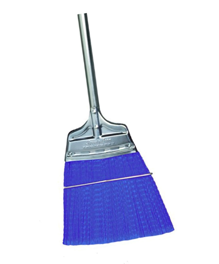 Upright Broom, Blue Flagged Polypropylene, Steel Handle - pack of 12