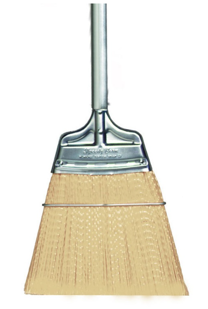 Upright Broom, Beige Flagged Polypropylene, Steel Handle - pack of 12