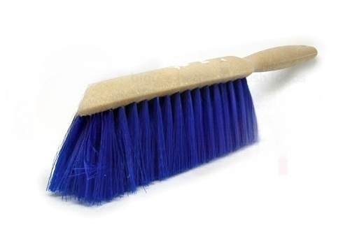 8" Bench brush, blue polypropylene, plastic handle - pack of 12