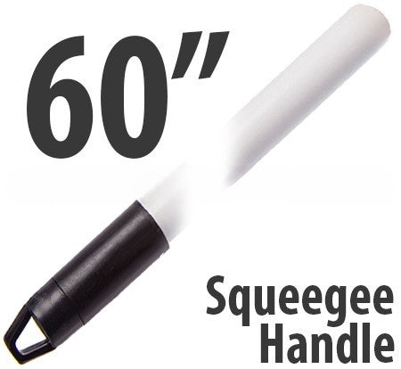 60" Straight White Fiberglass Squeegee Handle w/ Hangup Hole