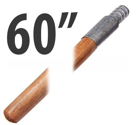 60" Wood Handle with Metal Ferrule