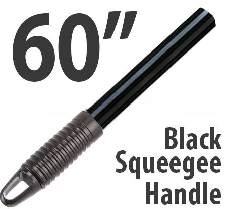 60" Black Straight Fiberglass Squeegee Handle w/ Hangup Hole