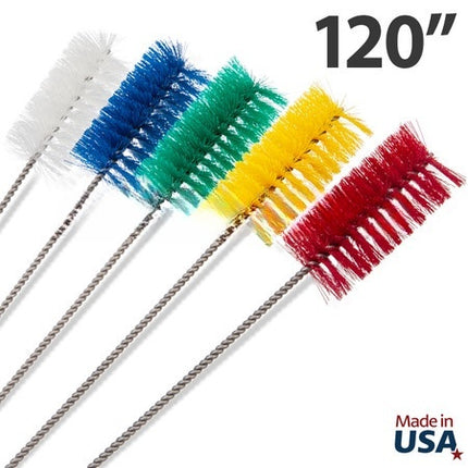 120" Hygienic Tube Brushes - Polyester/Stainless Steel (3 pack)