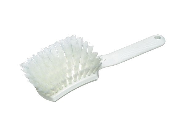 10" Short Handle Utility Brush – White Polyester Bristles (pack of 10)