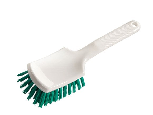 10" Short Handle Utility Brush – Green Polyester Bristles (pack of 10)