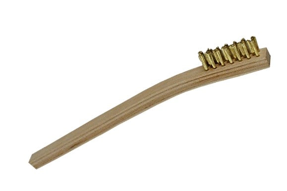 Wood Handle Detail Brush – Toothbrush-Style with Brass Wire Bristles (pack of 12)