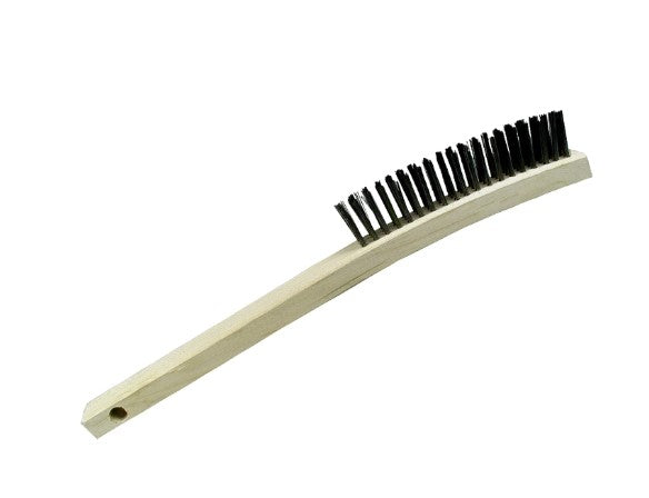 4-Row Wood Long Handle Scratch Brush – Brass (pack of 12)