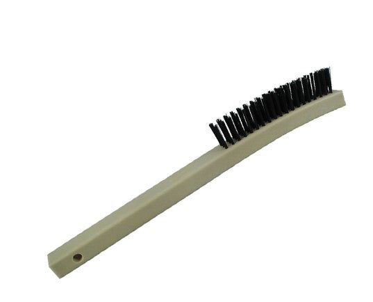 3-Row Plastic Long Handle Scratch Brush – Tempered Carbon Steel (pack of 12)