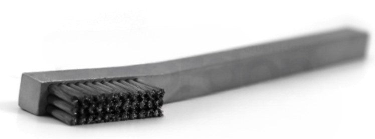 3 x 11 Row Stainless Steel Hand-Laced Scratch Brush – Aluminum Handle (0.003") (pack of 12)